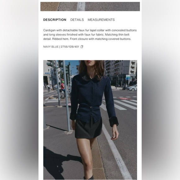 ZARA NWT Faux Fur Trim Combination Cardigan - Picture 9 of 14